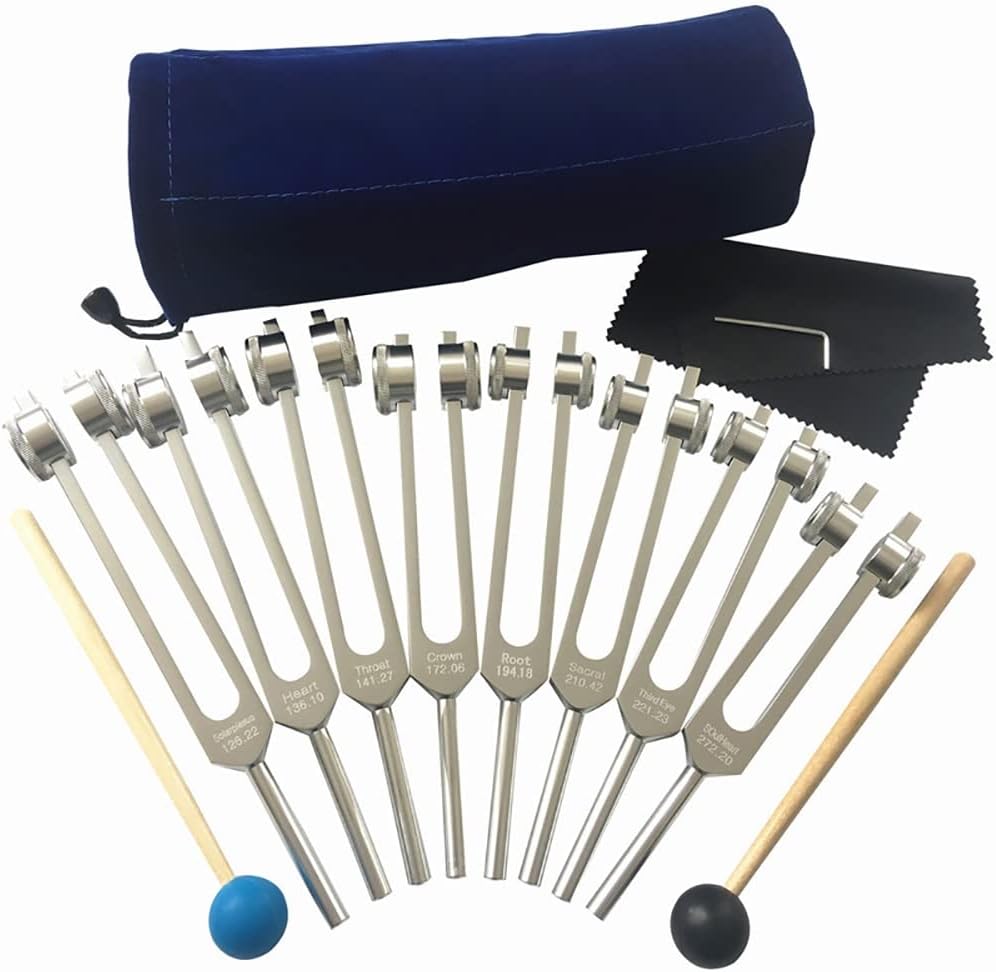 音叉8点セット ヒーリング サウンドセラピー DNA修復に最適 シリコン